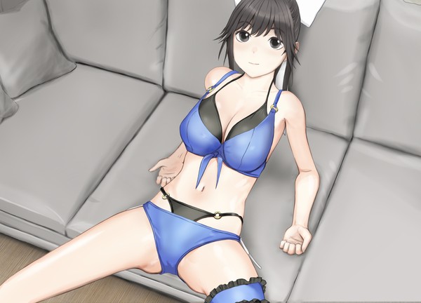 水着愛花 ソファーでH (描きかけ)