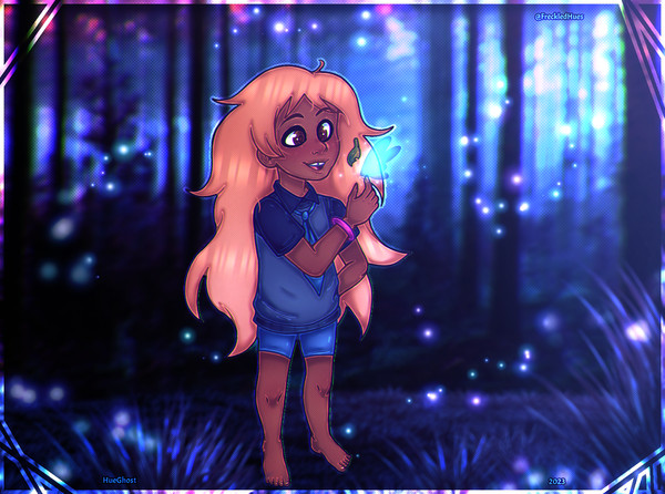 Glowing butterfly forest
