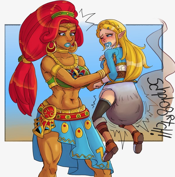 Urbosa dealing with a messy bab~