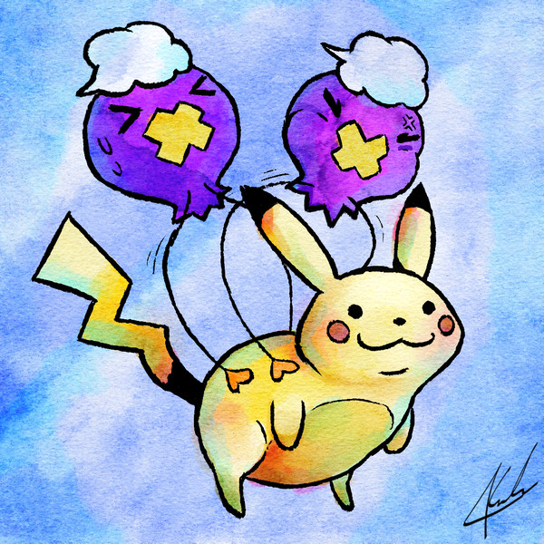 watercolor Pikachu