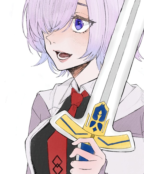 えくすかりばるーんを持つマシュ
