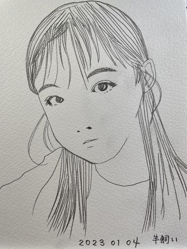 最近描いたモノクロイラスト