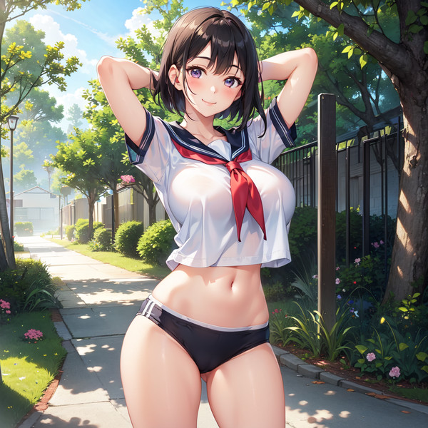 上セーラー服、下ブルマ