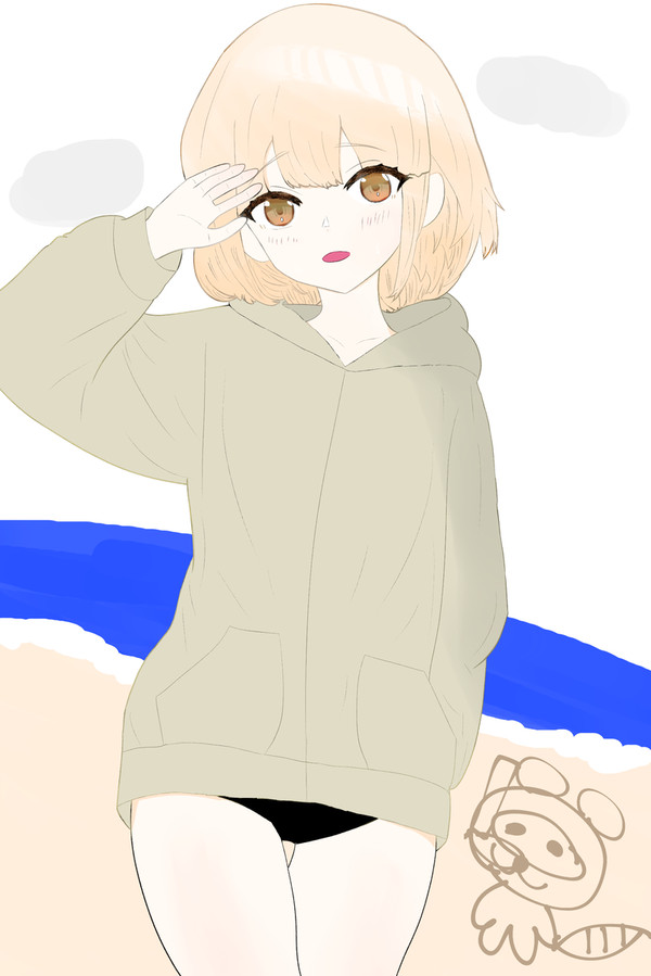 たぬさん海きちゃいましたよあっちっちですよ