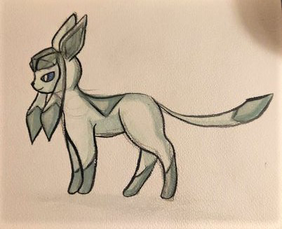 Little Glaceon in watercolor