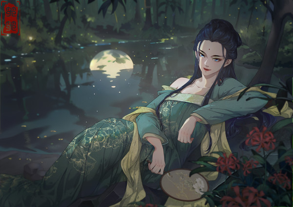 月光下的青蛇妖