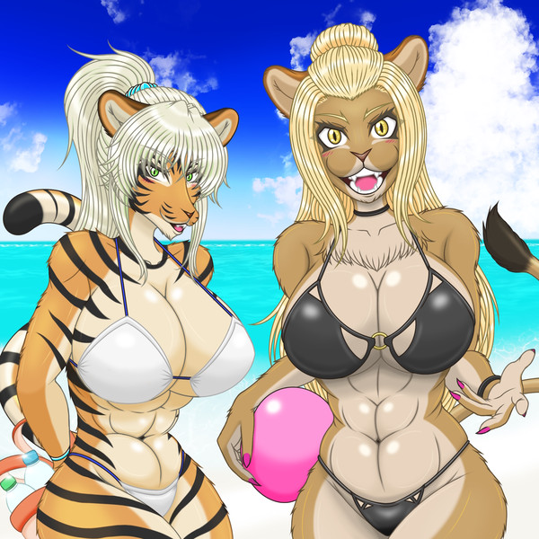 ネコ科ギャルと海へ