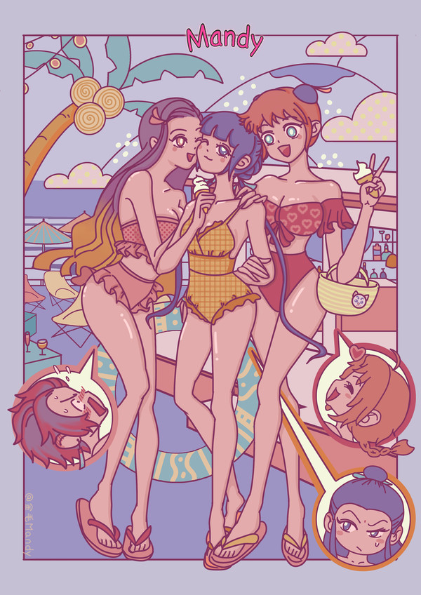 带妹妹们去游泳🏖️