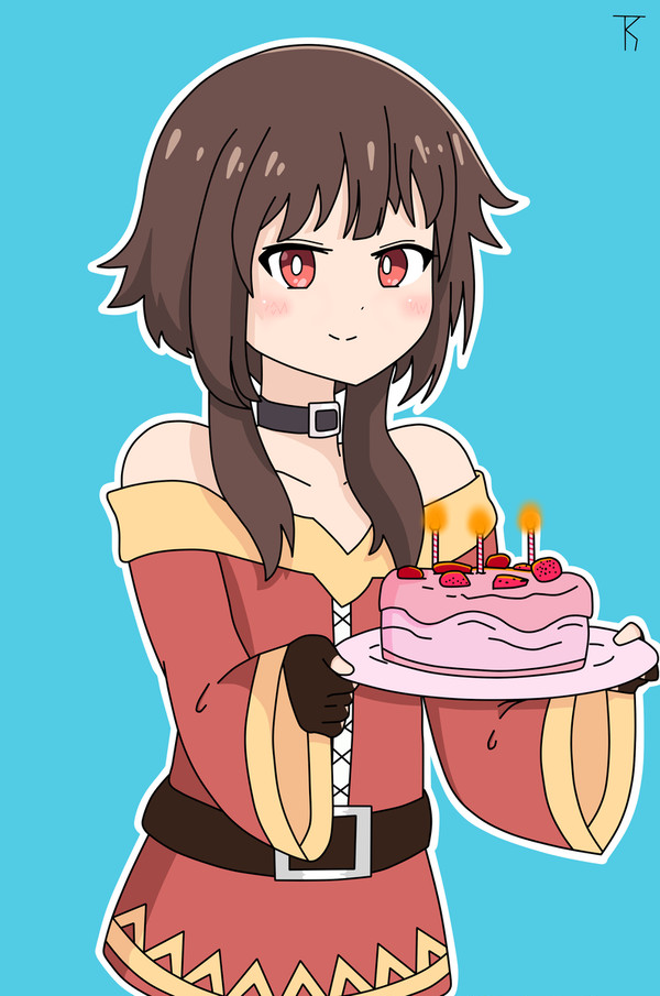 Megumin With A Cake
