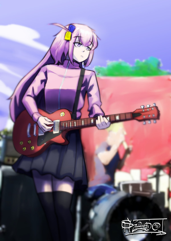 bocchi with a red lespaul