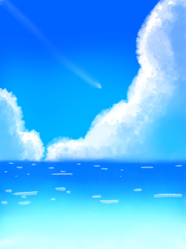 夏の海と入道雲