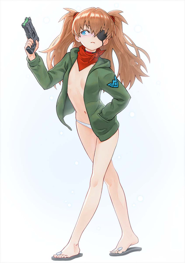 グリーンパーカーのアスカ