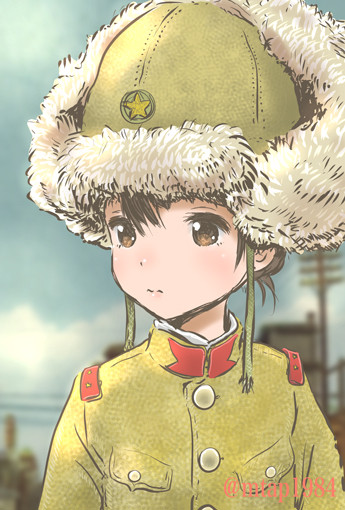 防寒帽女の子