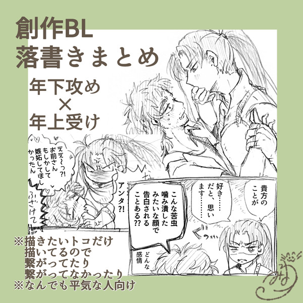 創作BLらくがきまとめ【騎士くん×学者おじ】