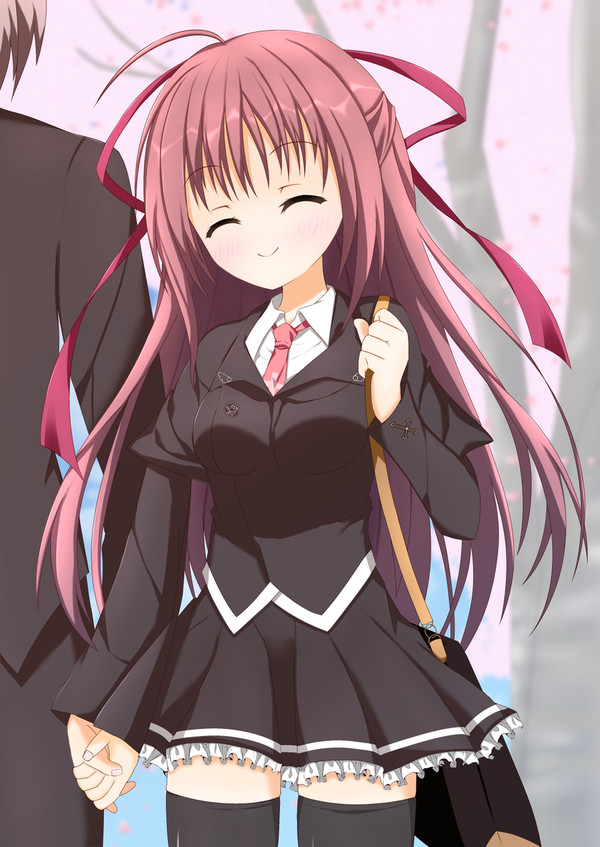 サクラ舞う通学路