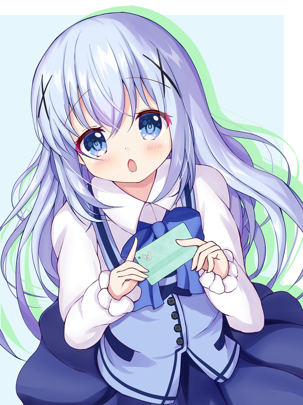 きっぷを持つチノちゃん