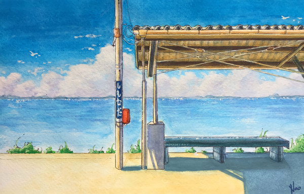 Seaside train station - 海辺の駅 🚋🌊☀