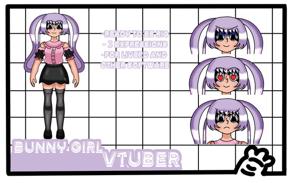 Premade Bunny Girl Vtuber