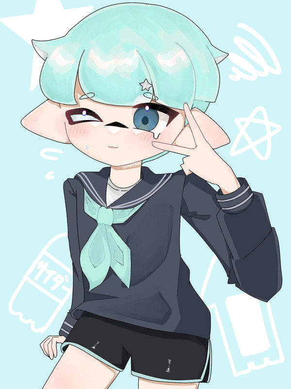 お借りしました🩵✌️