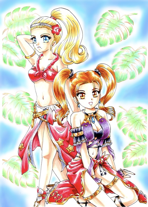 水着のDQ10アンルシア、DQ8ゼシカ