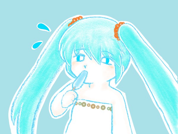 暑いからアイス食べるよミクさん