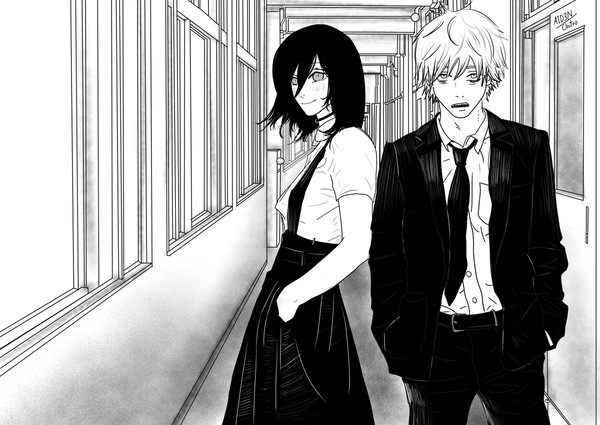 Denji and Reze at school