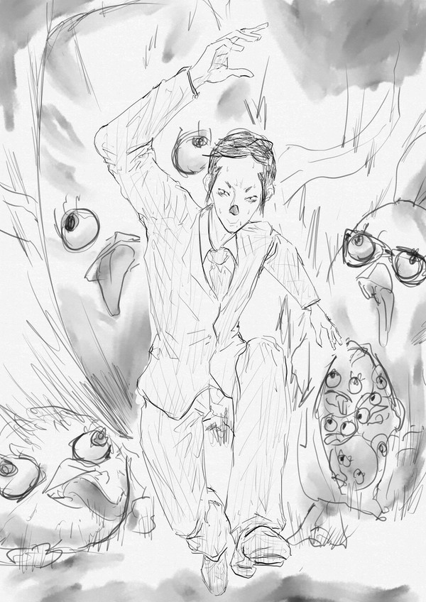 練習で先生描いた。