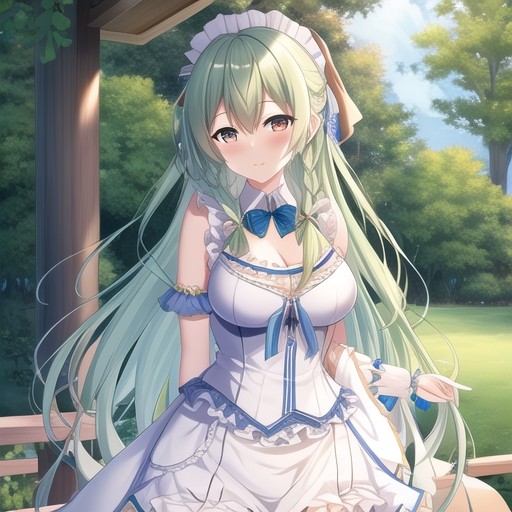 Green hair girl