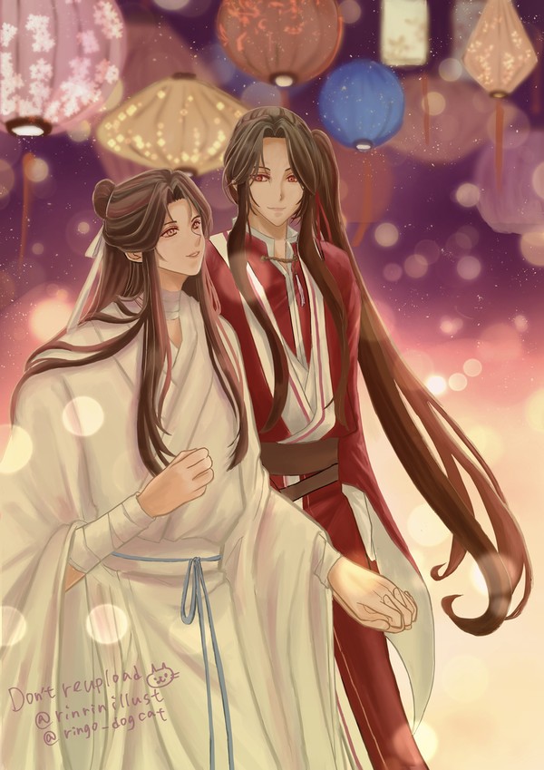 「三郎、見て、 とても綺麗な提灯だね✨✨」