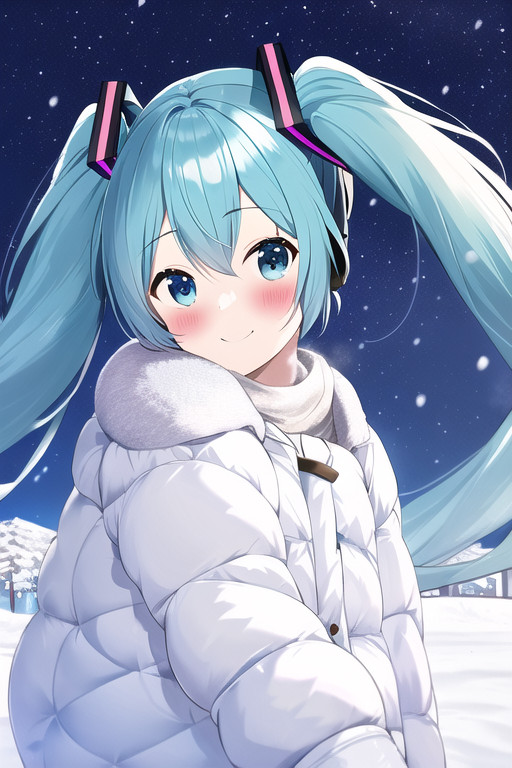 北海道　雪ミク　(novel AI）