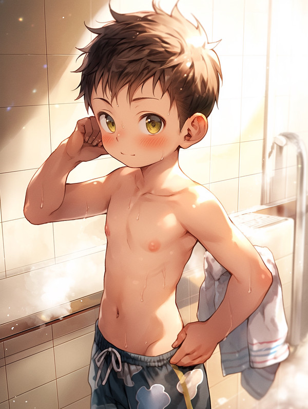 シャワー後