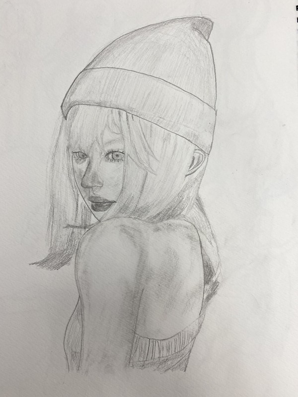 帽子をかぶった少女