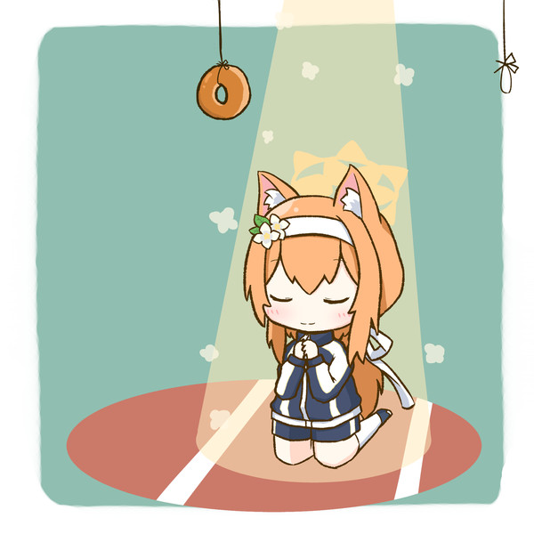 食前のお祈りを捧げるマリーちゃん