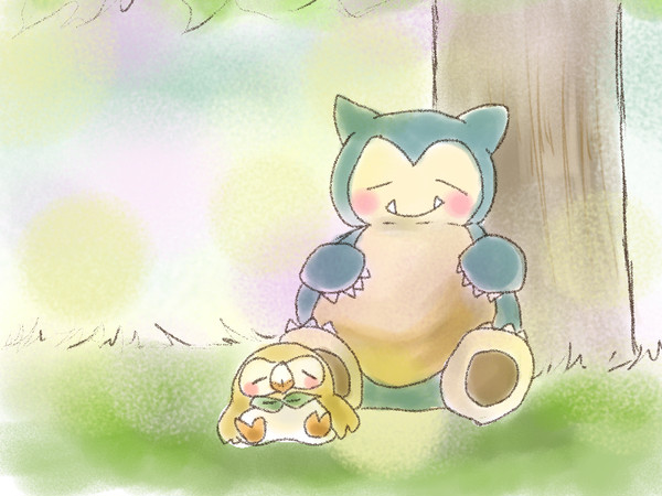 ポケモン　カビゴンとモクロー