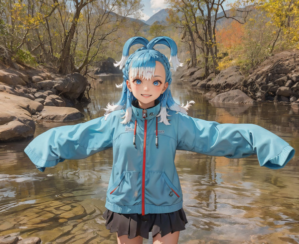 2D girls and photo backgrounds
