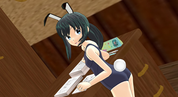 スク水ポニテバニーな朝潮秘書艦
