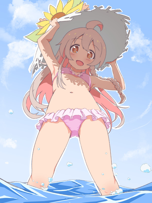 人前に出れないような格好で海に遊びに来たまひろちゃん