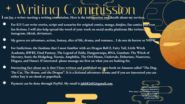 Writing Commission for $25