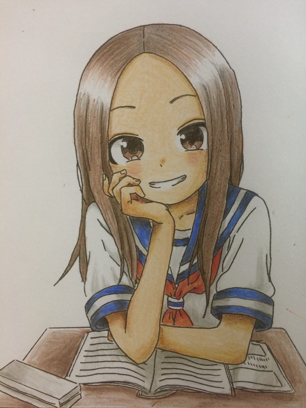からかい上手の高木さん(色鉛筆画)