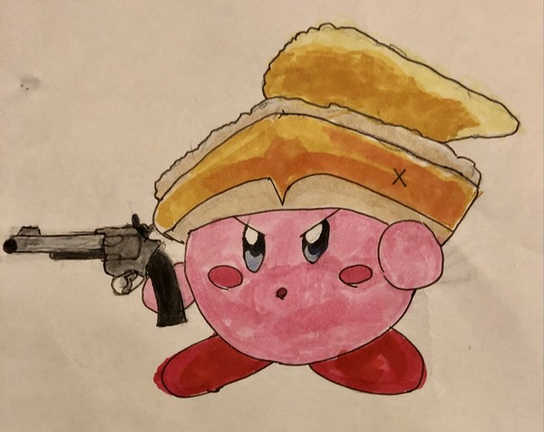 カービィが銃を持っている⁉️