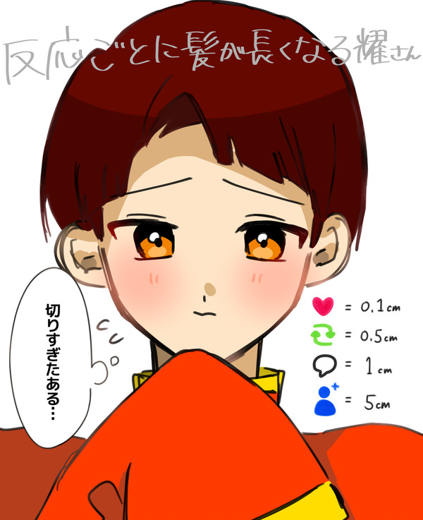 反応ごとに髪が長くなるにーに