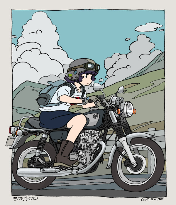 SR400でツーリング_夏ver