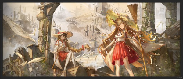 竜の少女と空の島の残骸