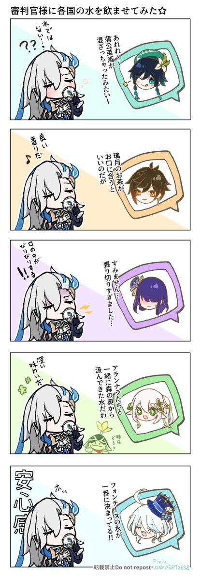 審判官様に各国の水を飲ませてみた