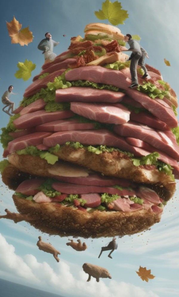 バーガーが吹っ飛んだ