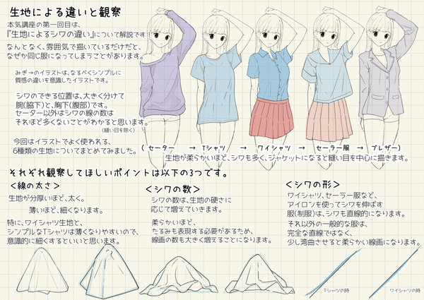 <第1回>5種類の生地の描き分け!! - 1/6