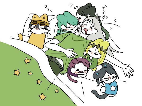 ペットに囲まれる提唱者