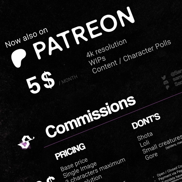 Patreon + Commission Sheet