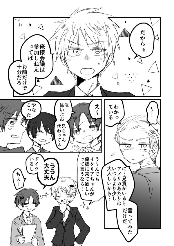 【APH】体調不良兄さんとヨハネさん漫画