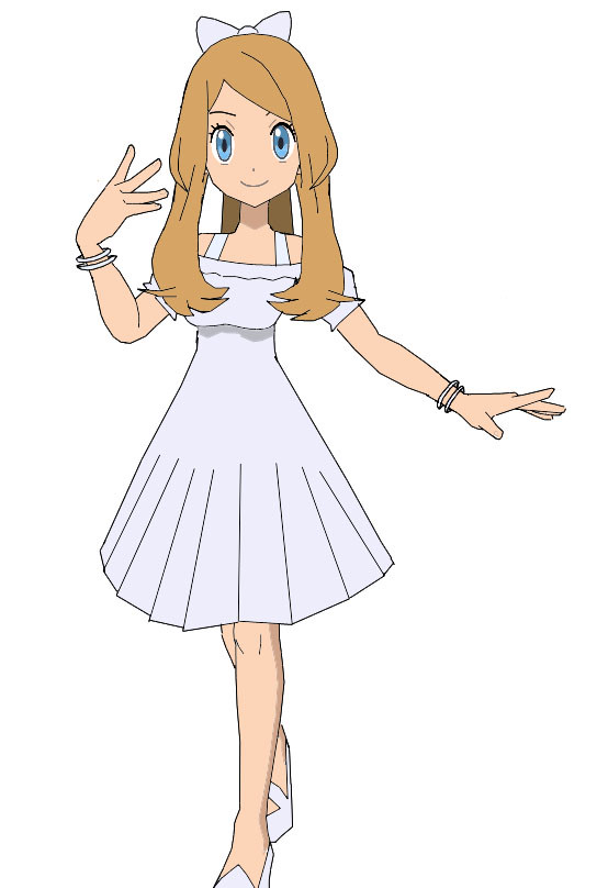 Serena in white dress